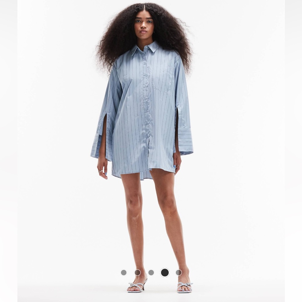 ASOS Light Blue Striped Shirt Dress